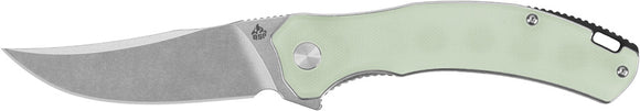 QSP Knife Walrus Linerlock Jade G10 Folding D2 Steel Pocket Knife 151A1