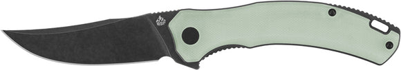 QSP Knife Walrus Linerlock Jade G10 Folding Black D2 Steel Pocket Knife 151A2