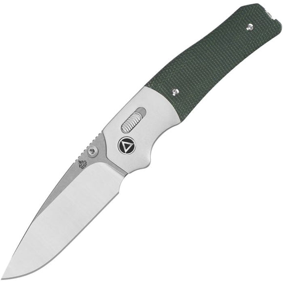 QSP Knife Vault Glyde Lock Green Micarta Folding 14C28N Pocket Knife 157B1