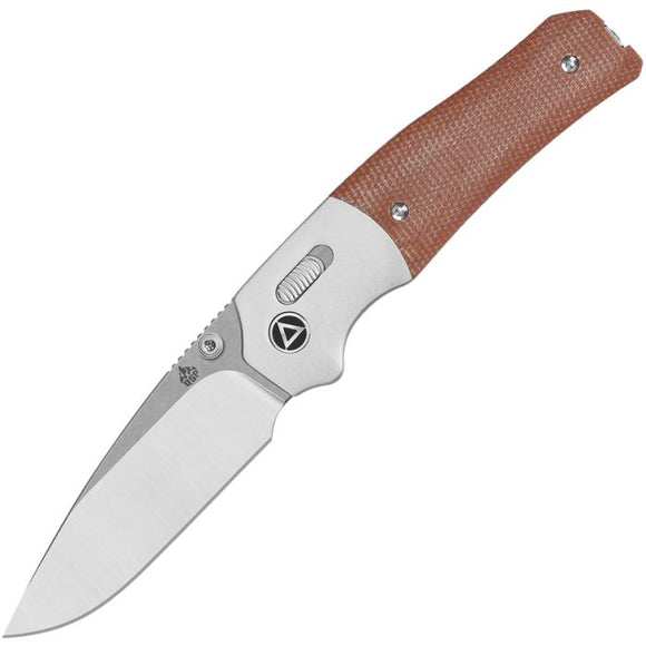 QSP Knife Vault Glyde Lock Tan Micarta Folding 14C28N Pocket Knife 157C1