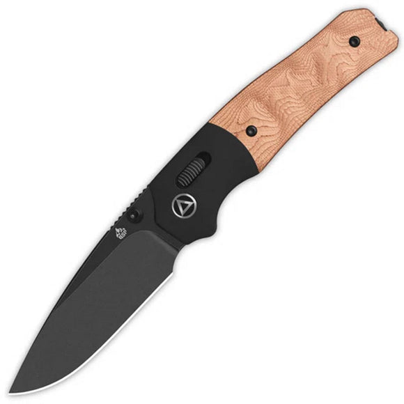 QSP Knife Vault Glyde Lock Copper Foil G10 Folding Black 14C28N Pocket Knife 157D2