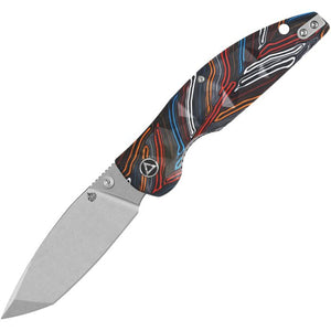 QSP Knife Turtle Punk Linerlock Multi-Color G10 Folding 14C28N Pocket Knife 158A1