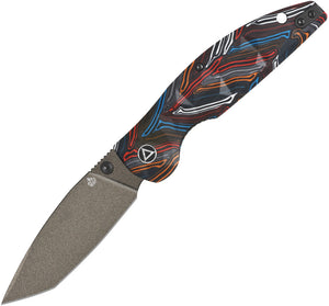 QSP Knife Turtle Punk Linerlock Multi-Color G10 Folding Champagne 14C28N Pocket Knife 158A2