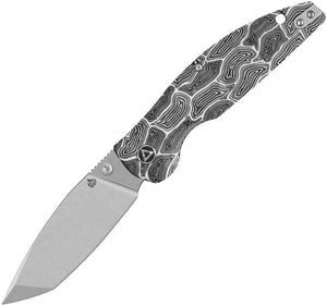 QSP Knife Turtle Punk Linerlock Black & White G10 Folding 14C28N Pocket Knife 158B1