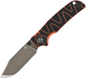 QSP Knife Kali Button Lock Black & Orange G10 Folding Champagne 14C28N Pocket Knife 159D2