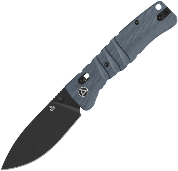 QSP Knife Ripley Glyde Lock Gray G10 Folding Black 14C28N Drop Pt Pocket Knife 160B2