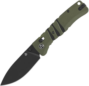 QSP Knife Ripley Glyde Lock Green & Blackout G10 Folding 14C28N Drop Pt Pocket Knife 160C2