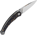 QSP Knife Dolphin Linerlock Carbon Fiber Folding 14C28N Pocket Knife 161A