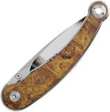 QSP Knife Dolphin Linerlock Stabilized Wood Folding 14C28N Pocket Knife 161B