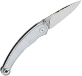 QSP Knife Dolphin Linerlock White Pearl Shell Folding 14C28N Pocket Knife 161C