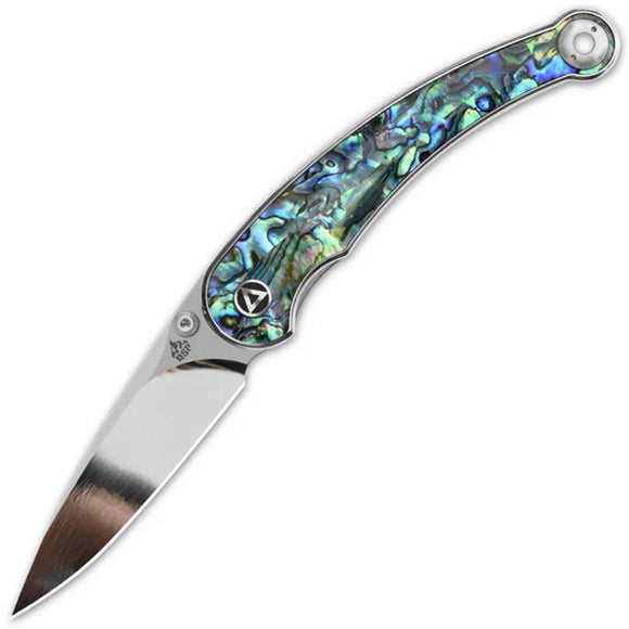 QSP Knife Dolphin Linerlock Abalone Folding 14C28N Pocket Knife 161D