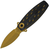 QSP Knife Beetle Linerlock Black G10 Folding Bronze 14C28N Spear Pt Pocket Knife 162C