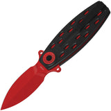 QSP Knife Beetle Linerlock Black G10 Folding Red 14C28N Spear Pt Pocket Knife 162D