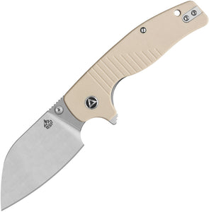 QSP Knife Chefmaster Linerlock Ivory White G10 Folding Satin 14C28N Pocket Knife 163B1