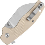 QSP Knife Chefmaster Linerlock Ivory White G10 Folding Satin 14C28N Pocket Knife 163B1