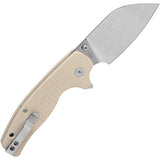 QSP Knife Chefmaster Linerlock Ivory White G10 Folding Satin 14C28N Pocket Knife 163B1