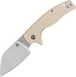 QSP Knife Chefmaster Linerlock Ivory White G10 Folding Satin 14C28N Pocket Knife 163B1