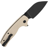 QSP Knife Chefmaster Linerlock Ivory White G10 Folding 14C28N Pocket Knife 163B2