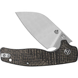 QSP Knife Chefmaster Linerlock Brown Micarta Folding Satin 14C28N Pocket Knife 163C1