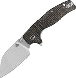 QSP Knife Chefmaster Linerlock Brown Micarta Folding Satin 14C28N Pocket Knife 163C1