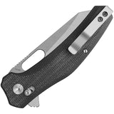 QSP Knife Emu Glyde Lock Black Micarta Folding 14C28N Pocket Knife 164A1