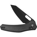 QSP Knife Emu Glyde Lock Blackout Micarta Folding 14C28N Pocket Knife 164A2