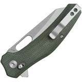 QSP Knife Emu Glyde Lock Green Micarta Folding 14C28N Pocket Knife 164B1