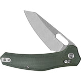 QSP Knife Emu Glyde Lock Green Micarta Folding 14C28N Pocket Knife 164B1