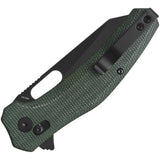 QSP Knife Emu Glyde Lock Green Micarta Folding Black 14C28N Pocket Knife 164B2