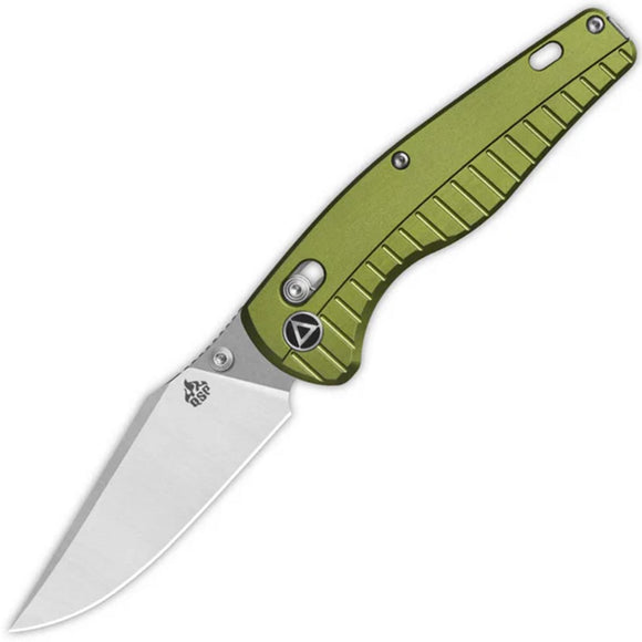 QSP Knife Reptile Glyde Lock OD Green Aluminum Folding 14C28N Pocket Knife 165B1