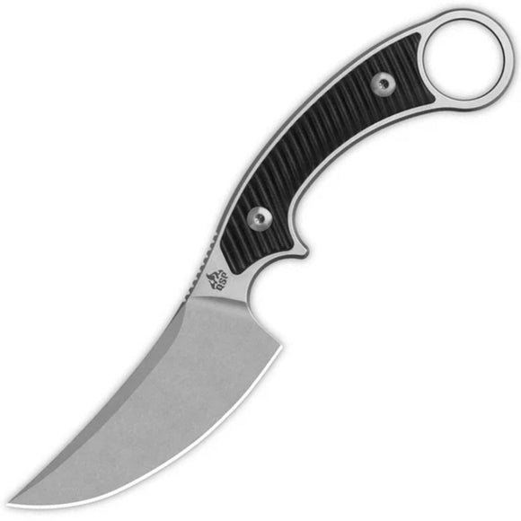 QSP Knife Viper Black G10 10Cr15MoV Fixed Blade Knife w/ Sheath 166A1