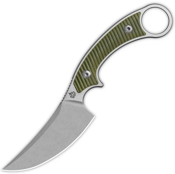 QSP Knife Viper OD Green G10 10Cr15MoV Fixed Blade Knife w/ Sheath 166B1