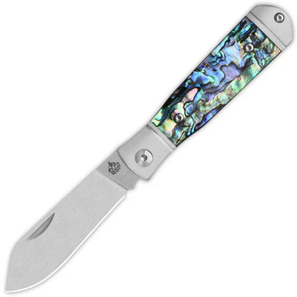 QSP Knife Jumping Jack Slip Joint Abalone Folding 14C28N Pocket Knife 167A