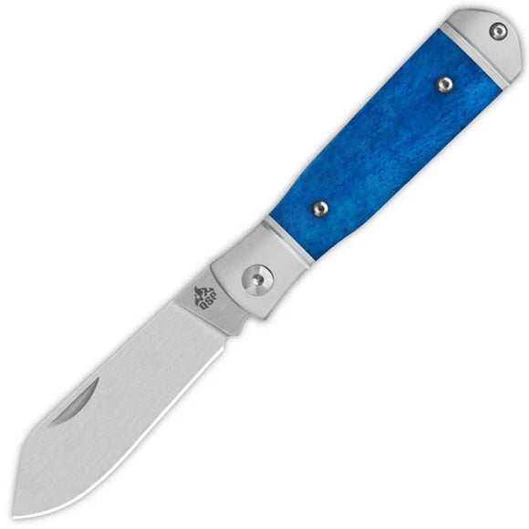QSP Knife Jumping Jack Slip Joint Blue Bone Folding 14C28N Pocket Knife 167B