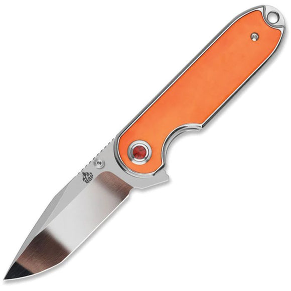 QSP Knife Nebula Linerlock Orange Bone Folding 14C28N Pocket Knife 168D