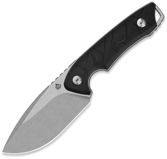 QSP Knife Tiny TOT Black G10 10Cr15MoV Fixed Blade Knife w/ Sheath 169A1