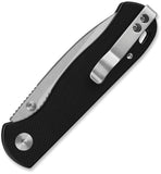 QSP Knife Ferret Linerlock Black G10 Folding Nitro-V Pocket Knife 170A1