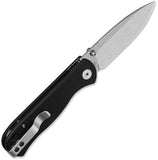 QSP Knife Ferret Linerlock Black G10 Folding Nitro-V Pocket Knife 170A1