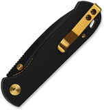 QSP Knife Ferret Linerlock Blackout G10 Folding Nitro-V Pocket Knife 170A2