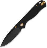 QSP Knife Ferret Linerlock Blackout G10 Folding Nitro-V Pocket Knife 170A2