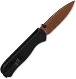 QSP Knife Ferret Linerlock Black G10 Folding Rose Gold Nitro-V Pocket Knife 170A3