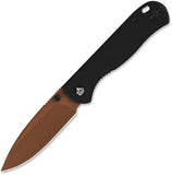 QSP Knife Ferret Linerlock Black G10 Folding Rose Gold Nitro-V Pocket Knife 170A3
