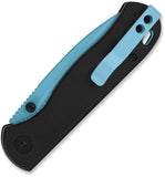 QSP Knife Ferret Linerlock Black G10 Folding Sky Blue Nitro-V Pocket Knife 170A4