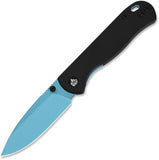 QSP Knife Ferret Linerlock Black G10 Folding Sky Blue Nitro-V Pocket Knife 170A4