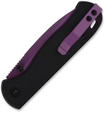 QSP Knife Ferret Linerlock Black G10 Folding Purple Nitro-V Pocket Knife 170A5