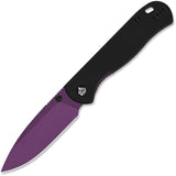 QSP Knife Ferret Linerlock Black G10 Folding Purple Nitro-V Pocket Knife 170A5