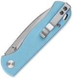 QSP Knife Ferret Linerlock Sky Blue G10 Folding Nitro-V Pocket Knife 170B1