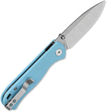 QSP Knife Ferret Linerlock Sky Blue G10 Folding Nitro-V Pocket Knife 170B1