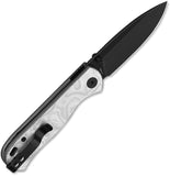 QSP Knife Ferret Linerlock Aluminum Foil G10 Folding Black Nitro-V Pocket Knife 170D2