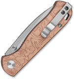 QSP Knife Ferret Linerlock Copper Foil G10 Folding Nitro-V Pocket Knife 170E1